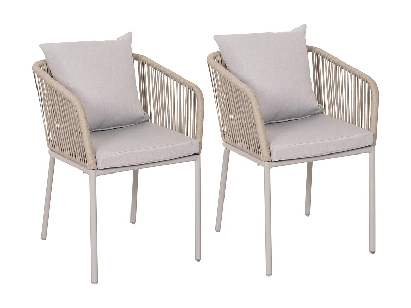 Lot de 2 chaises aluminium grise 58 x 45 x 65 cm 04_0007308