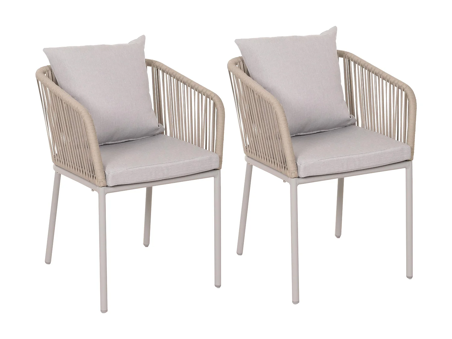 Lot de 2 chaises aluminium grise 58 x 45 x 65 cm 04_0007308