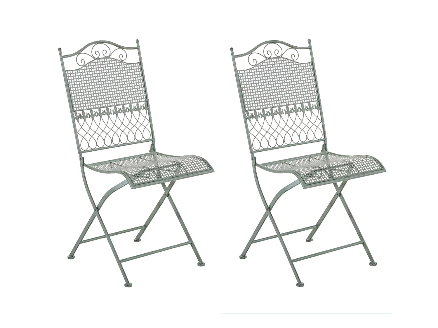Lot de 2 chaises métal argentée 41 x 50 x 91 cm 10_0002840