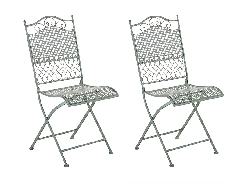 Lot de 2 chaises métal argentée 41 x 50 x 91 cm 10_0002840