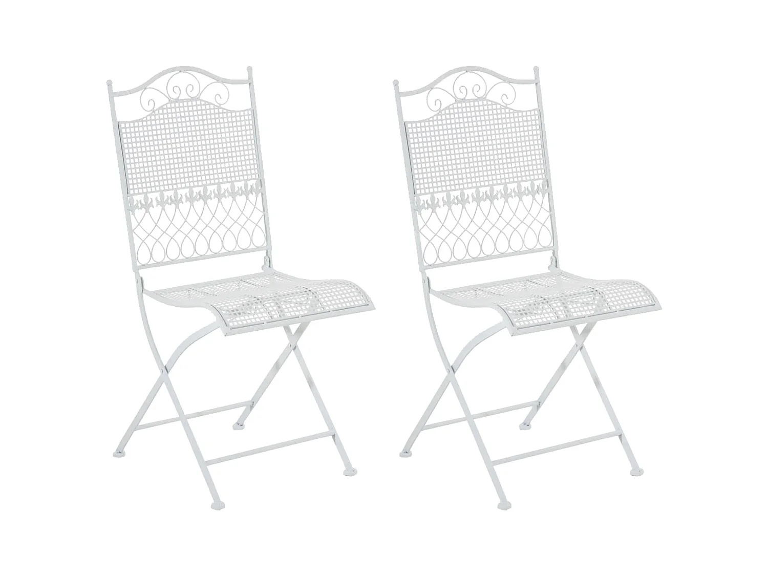 Lot de 2 chaises métal blanche 41 x 50 x 91 cm 10_0002838