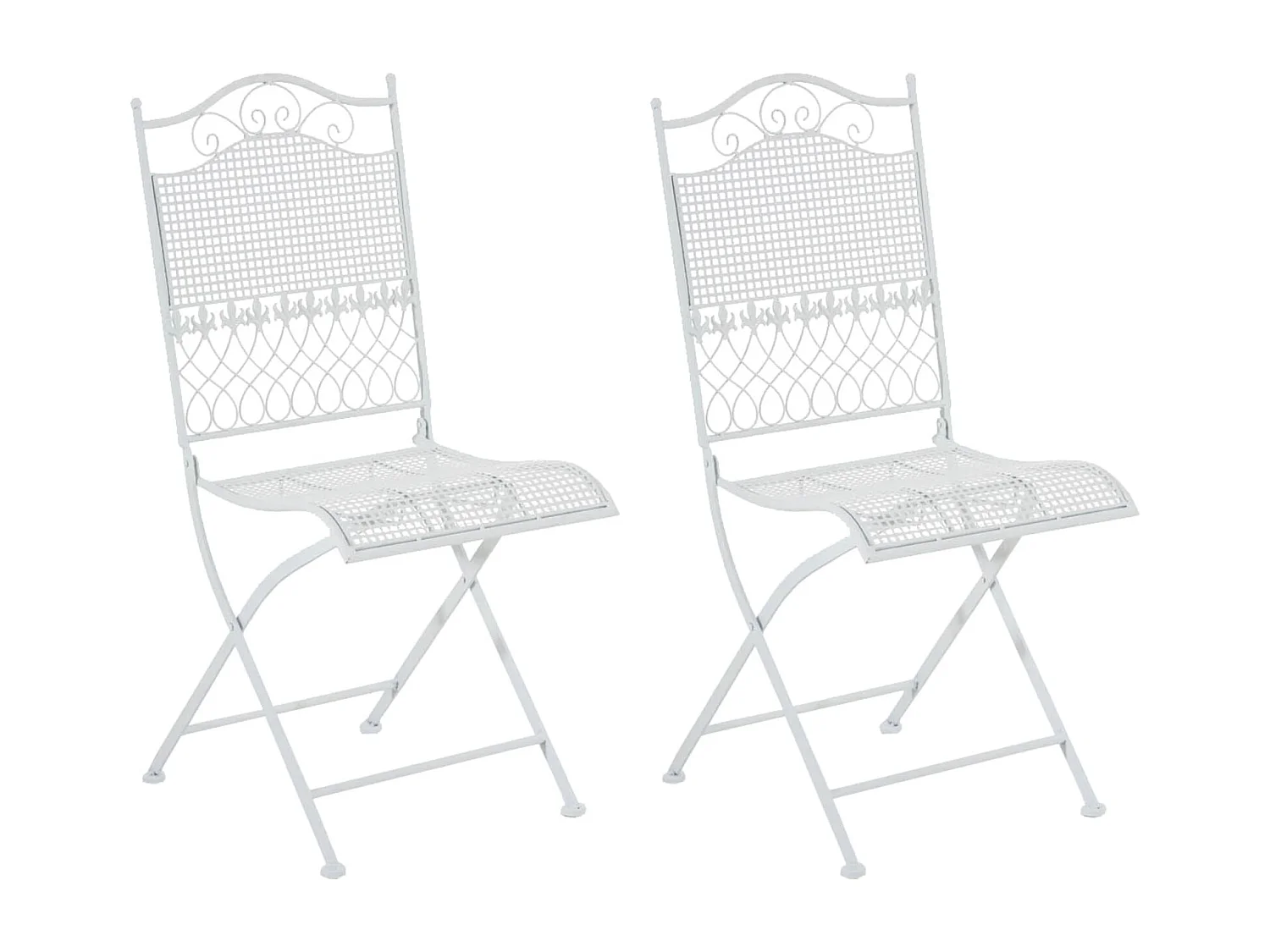 Lot de 2 chaises métal blanche 41 x 50 x 91 cm 10_0002838