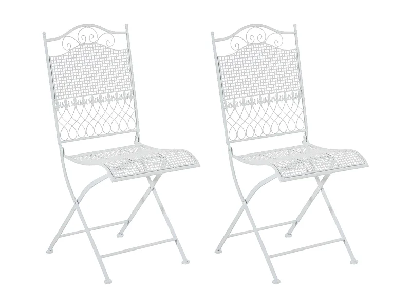 Lot de 2 chaises métal blanche 41 x 50 x 91 cm 10_0002838