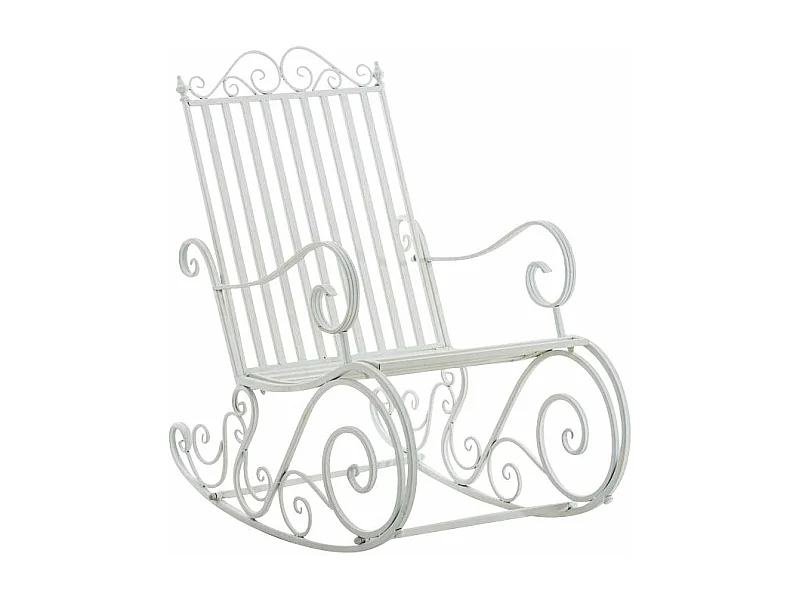 Chaise fauteuil à bascule blanche 56 x 90 x 94 cm MDJ10105