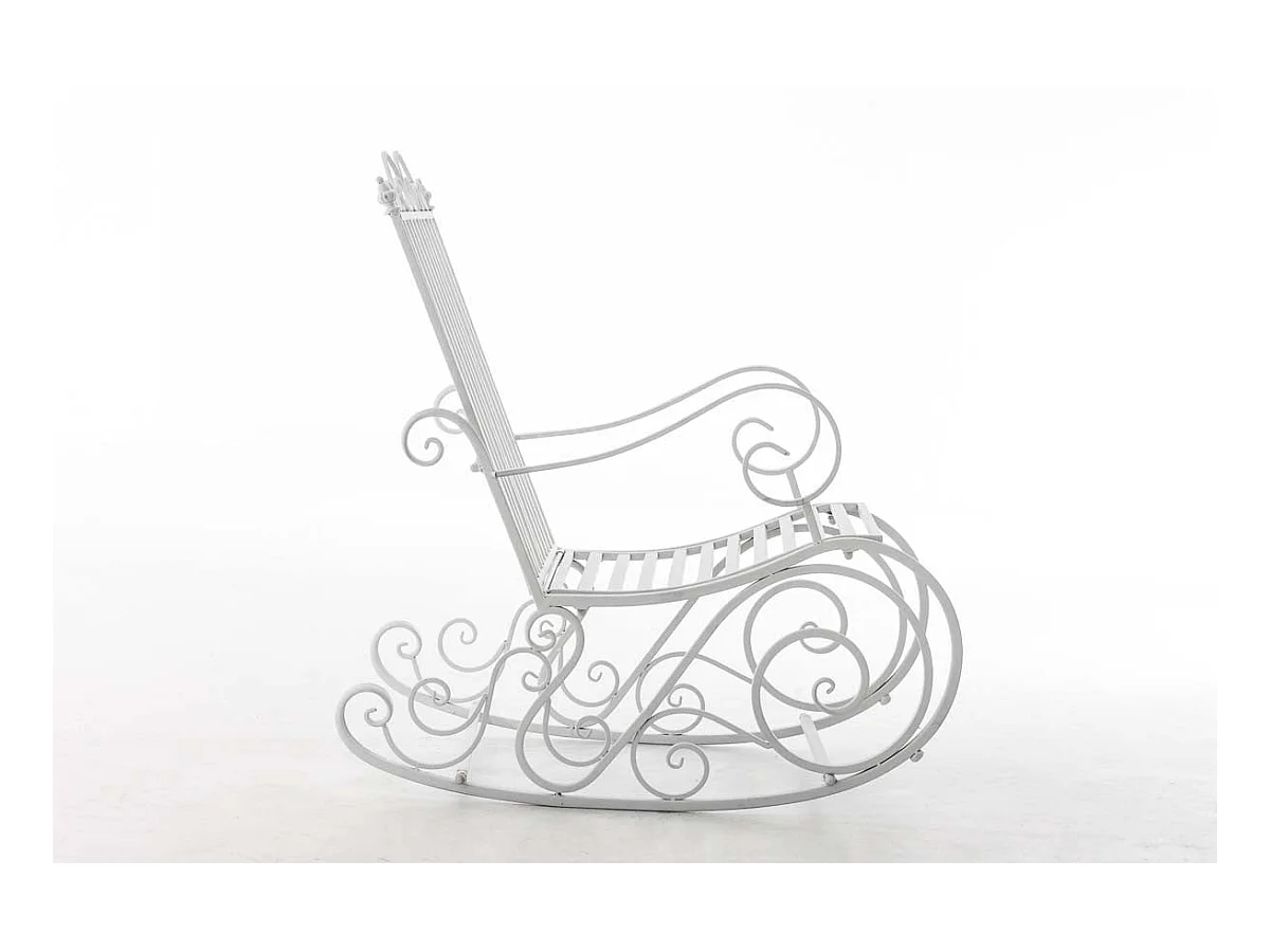 Chaise fauteuil à bascule blanche 56 x 90 x 94 cm MDJ10105