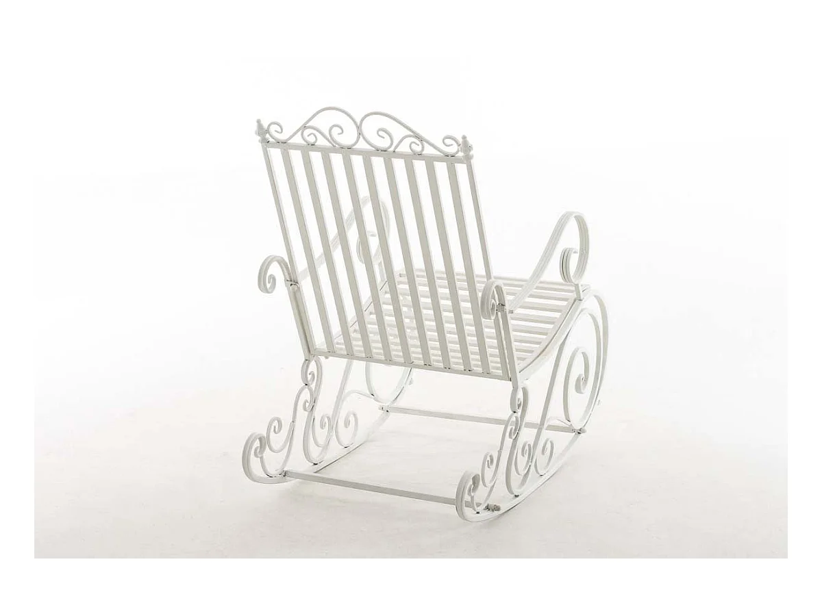 Chaise fauteuil à bascule blanche 56 x 90 x 94 cm MDJ10105