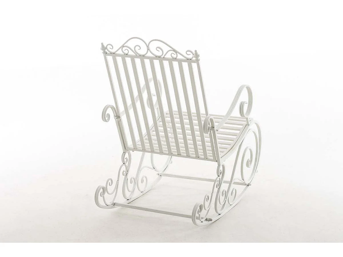 Chaise fauteuil à bascule blanche 56 x 90 x 94 cm MDJ10105