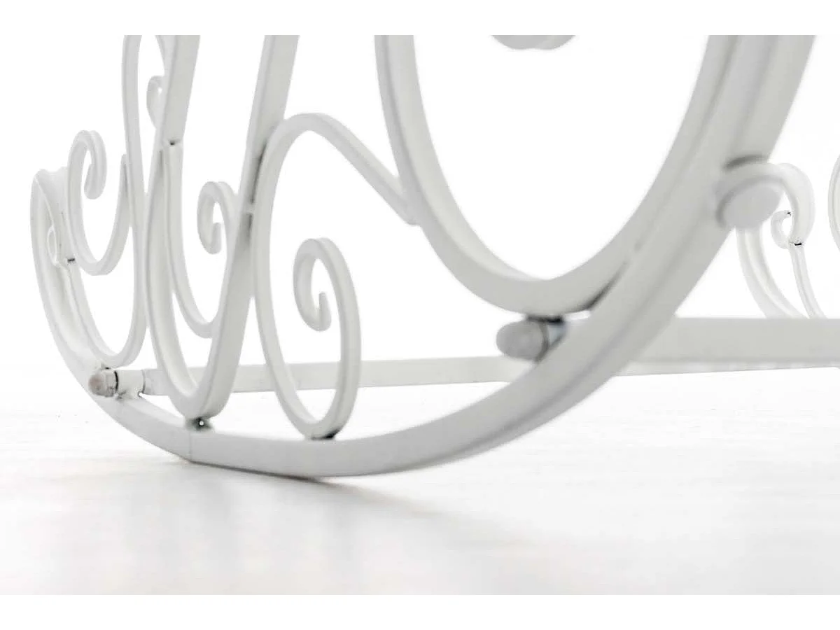 Chaise fauteuil à bascule blanche 56 x 90 x 94 cm MDJ10105