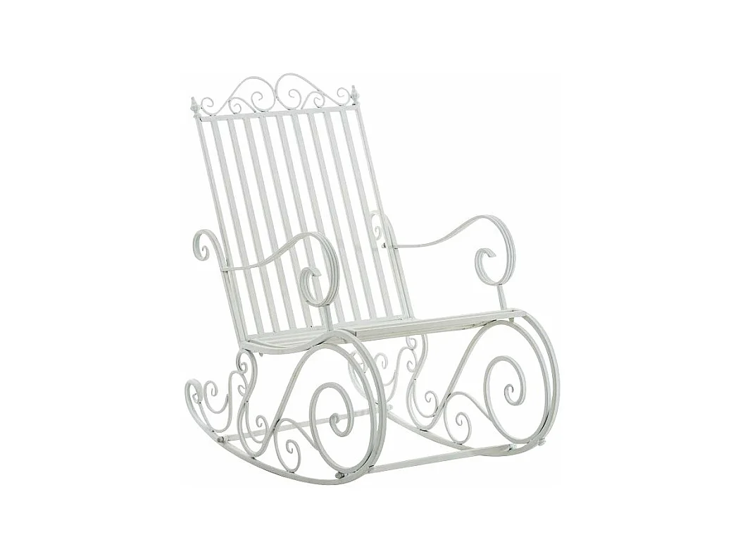 Chaise fauteuil à bascule blanche 56 x 90 x 94 cm MDJ10105