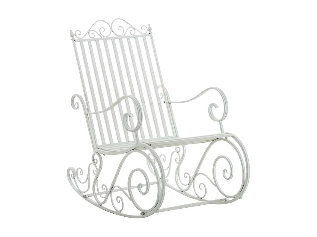 Chaise fauteuil à bascule blanche 56 x 90 x 94 cm MDJ10105