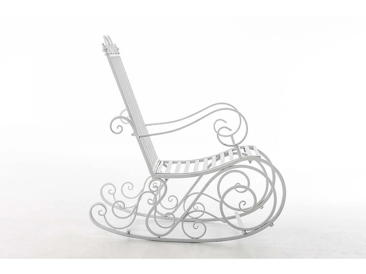 Chaise fauteuil à bascule blanche 56 x 90 x 94 cm MDJ10105