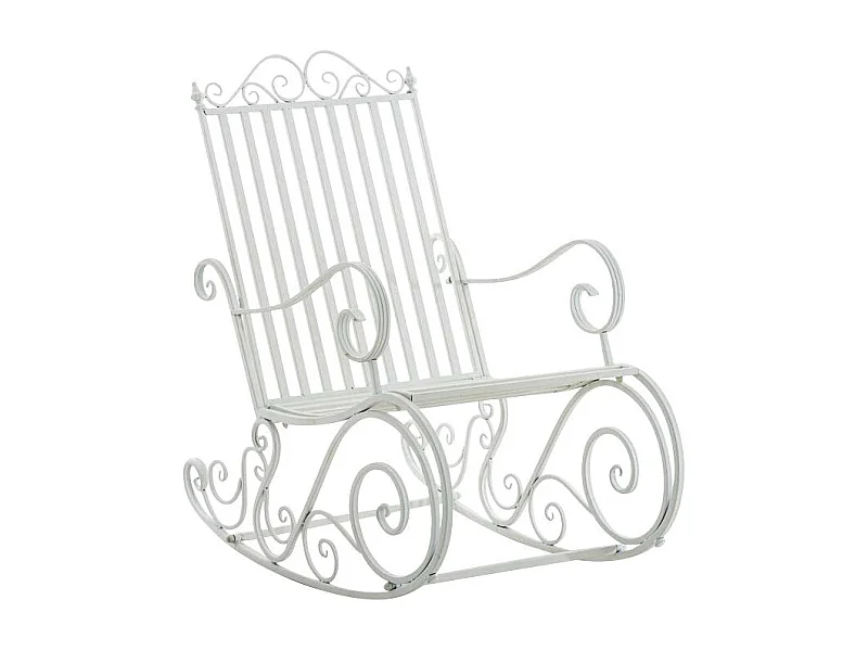 Chaise fauteuil à bascule blanche 56 x 90 x 94 cm MDJ10105