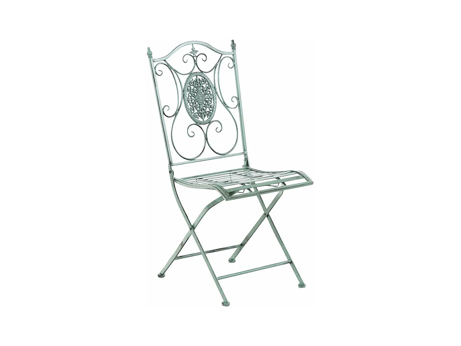 Chaise de jardin balcon métal argentée 42 x 49 x 91.5 cm 10_0003035