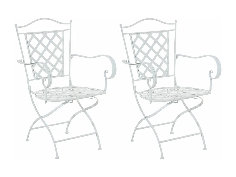 Lot de 2 chaises métal blanche 56 x 51 x 93 cm 10_0002856