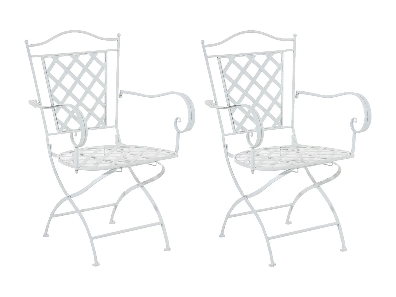 Lot de 2 chaises métal blanche 56 x 51 x 93 cm 10_0002856