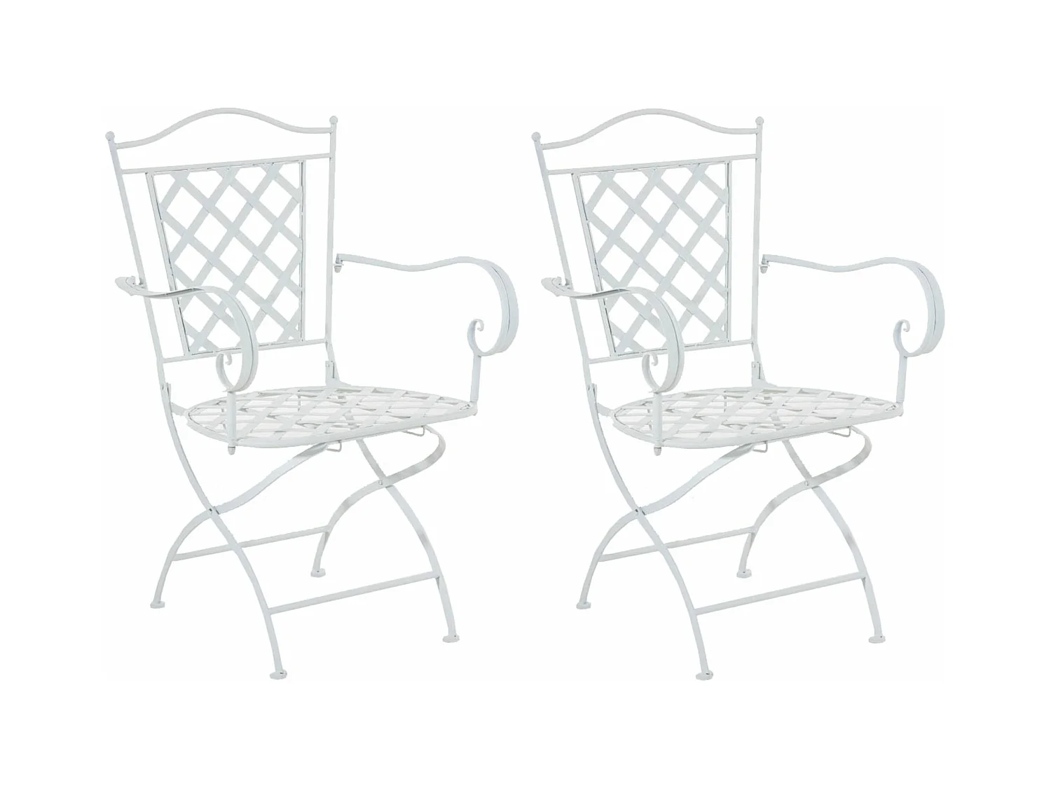 Lot de 2 chaises métal blanche 56 x 51 x 93 cm 10_0002856