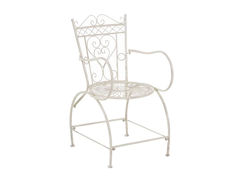 Chaise de jardin avec métal crème 48 x 60 x 88 cm 10_0004003