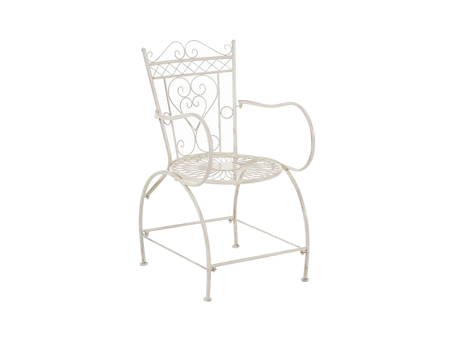 Chaise de jardin avec métal crème 48 x 60 x 88 cm 10_0004003