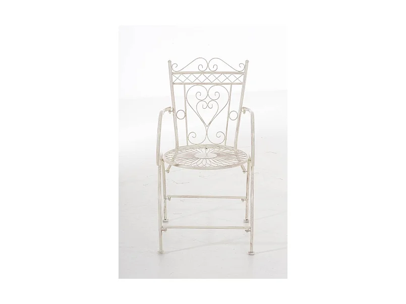 Chaise de jardin avec métal crème 48 x 60 x 88 cm 10_0004003