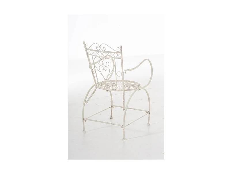 Chaise de jardin avec métal crème 48 x 60 x 88 cm 10_0004003