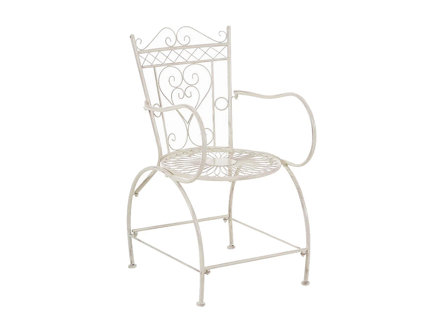 Chaise de jardin avec métal crème 48 x 60 x 88 cm 10_0004003