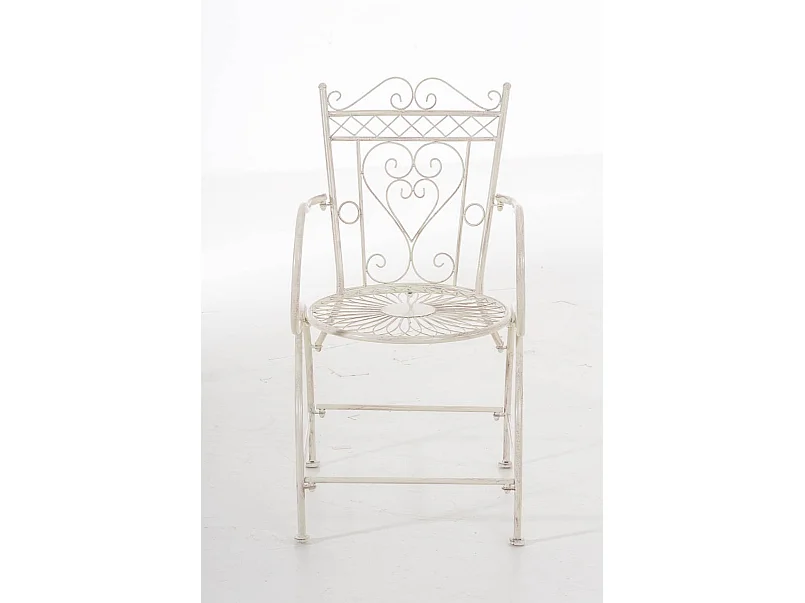 Chaise de jardin avec métal crème 48 x 60 x 88 cm 10_0004003