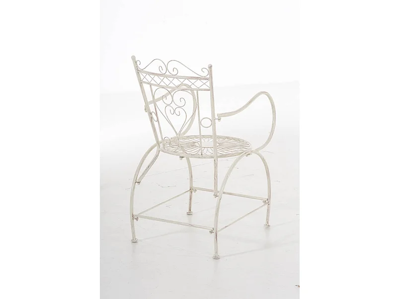 Chaise de jardin avec métal crème 48 x 60 x 88 cm 10_0004003