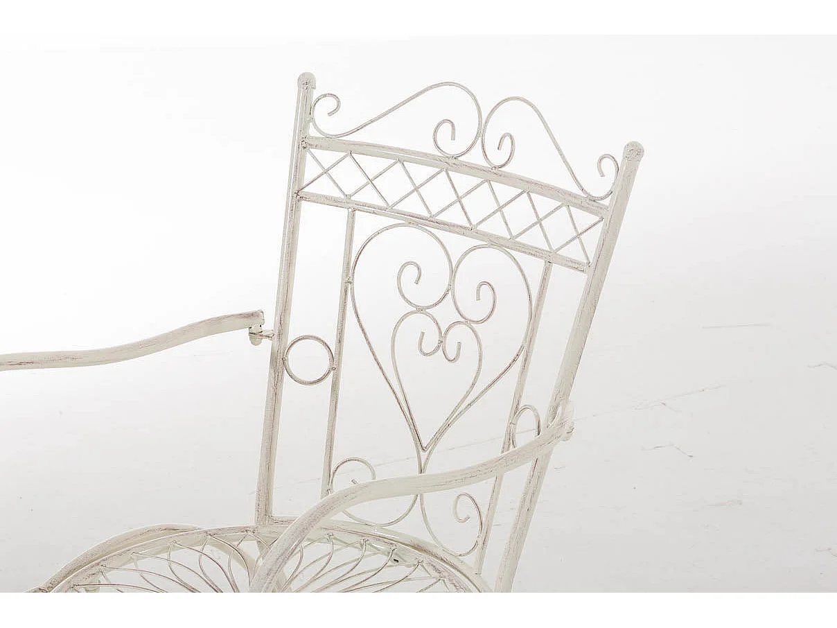 Chaise de jardin avec métal crème 48 x 60 x 88 cm 10_0004003