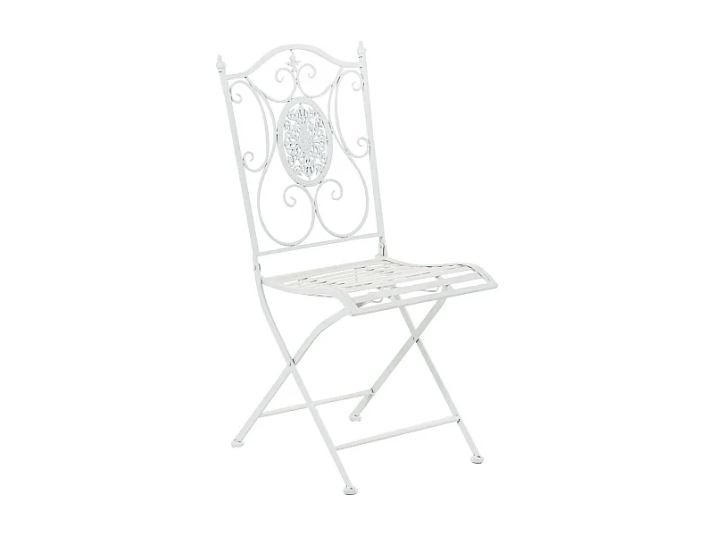 Chaise de jardin balcon métal blanche 42 x 49 x 91.5 cm 10_0003036