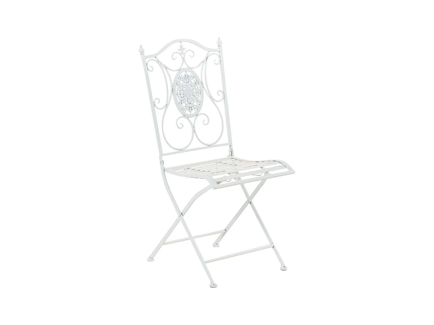 Chaise de jardin balcon métal blanche 42 x 49 x 91.5 cm 10_0003036