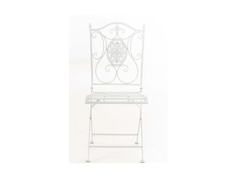 Chaise de jardin balcon métal blanche 42 x 49 x 91.5 cm 10_0003036