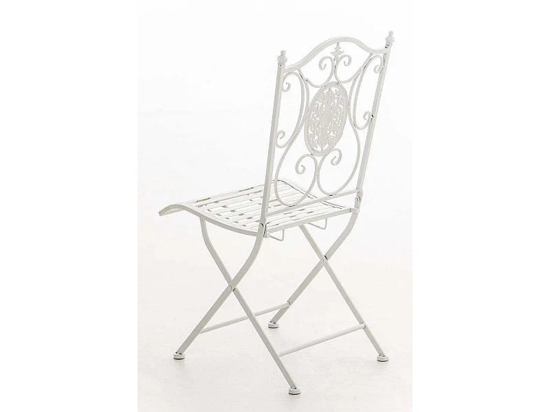 Chaise de jardin balcon métal blanche 42 x 49 x 91.5 cm 10_0003036