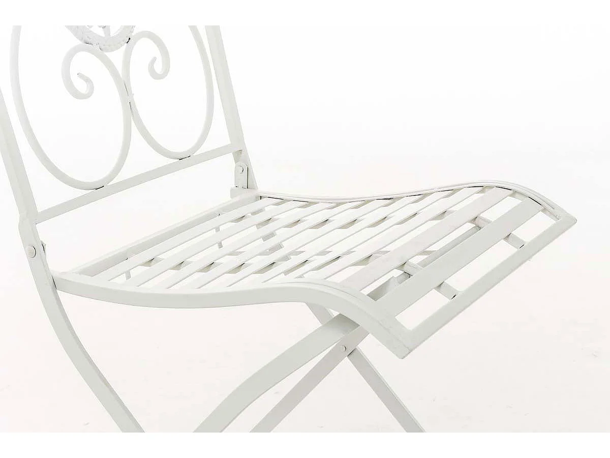 Chaise de jardin balcon métal blanche 42 x 49 x 91.5 cm 10_0003036