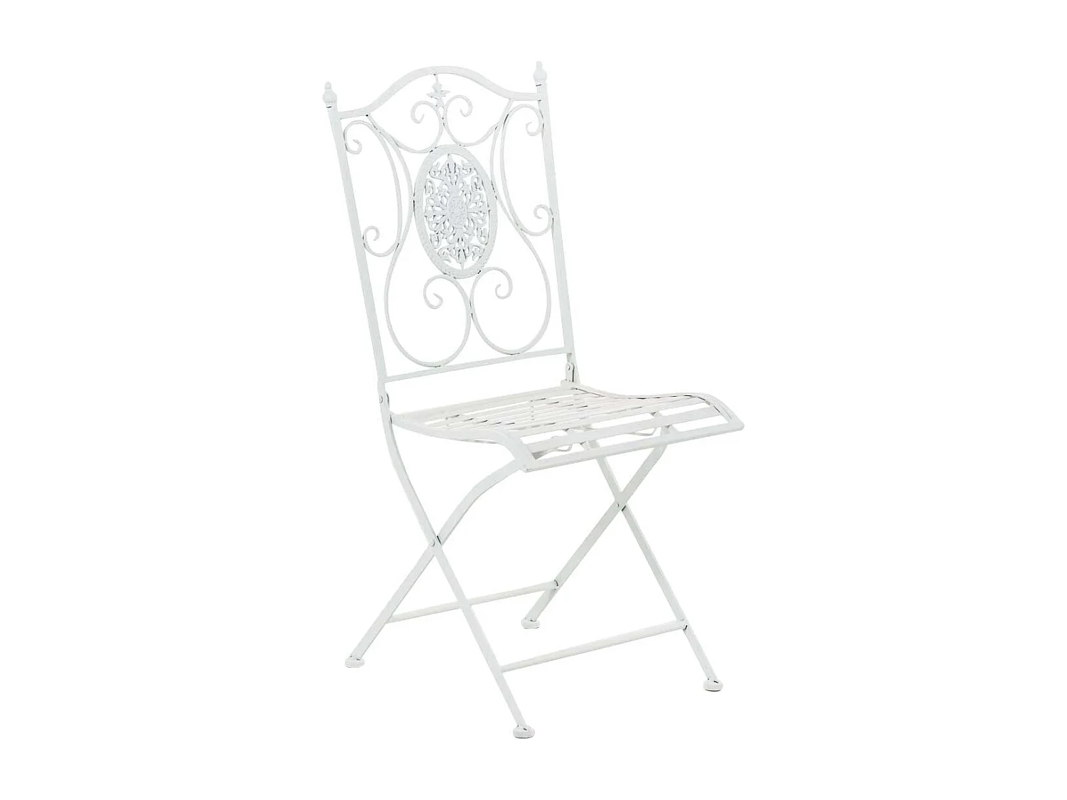 Chaise de jardin balcon métal blanche 42 x 49 x 91.5 cm 10_0003036