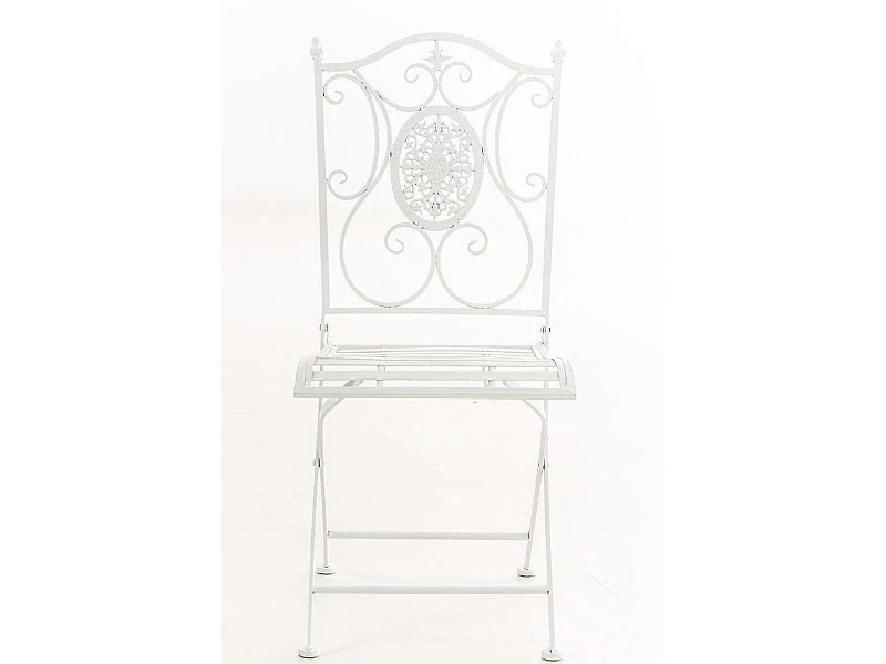 Chaise de jardin balcon métal blanche 42 x 49 x 91.5 cm 10_0003036