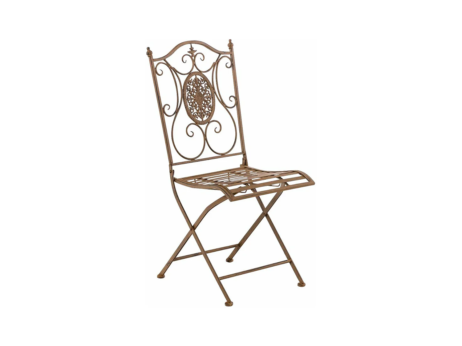 Chaise de jardin balcon métal marron 42 x 49 x 91.5 cm 10_0003032