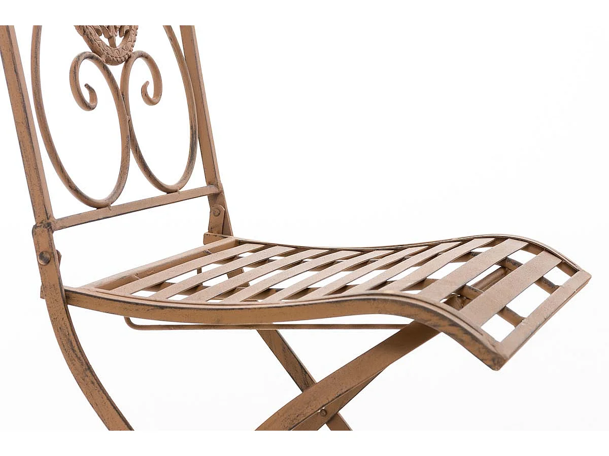 Chaise de jardin balcon métal marron 42 x 49 x 91.5 cm 10_0003032