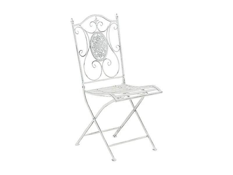 Chaise de jardin balcon métal blanche 42 x 49 x 91.5 cm 10_0003033