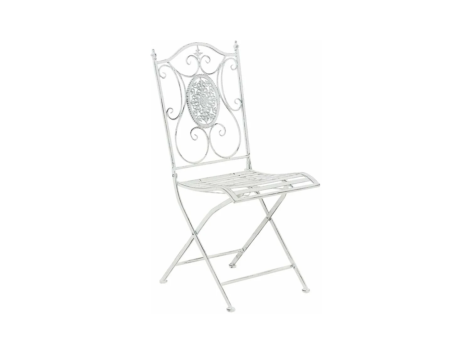 Chaise de jardin balcon métal blanche 42 x 49 x 91.5 cm 10_0003033