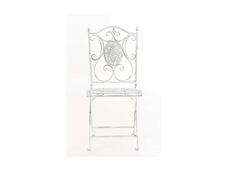Chaise de jardin balcon métal blanche 42 x 49 x 91.5 cm 10_0003033