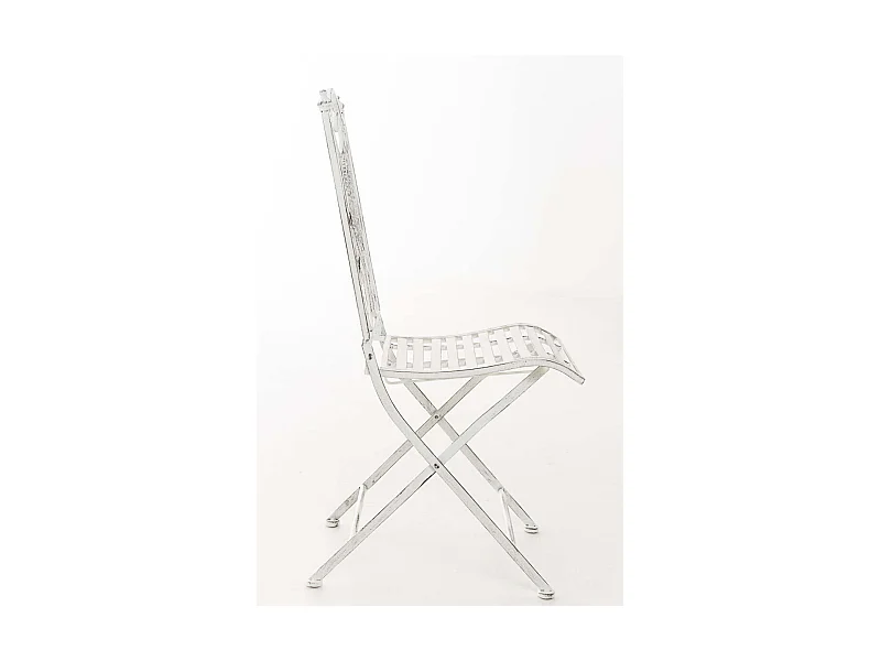 Chaise de jardin balcon métal blanche 42 x 49 x 91.5 cm 10_0003033
