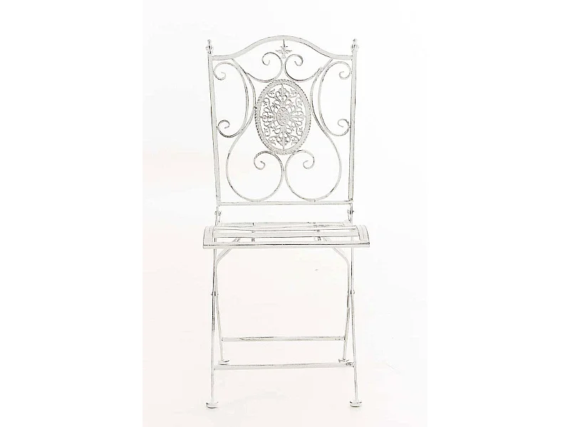 Chaise de jardin balcon métal blanche 42 x 49 x 91.5 cm 10_0003033
