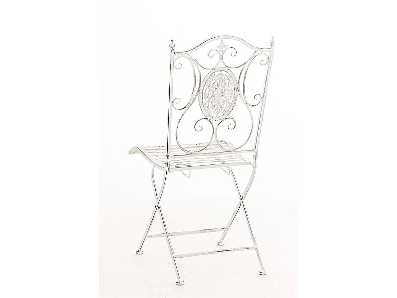 Chaise de jardin balcon métal blanche 42 x 49 x 91.5 cm 10_0003033