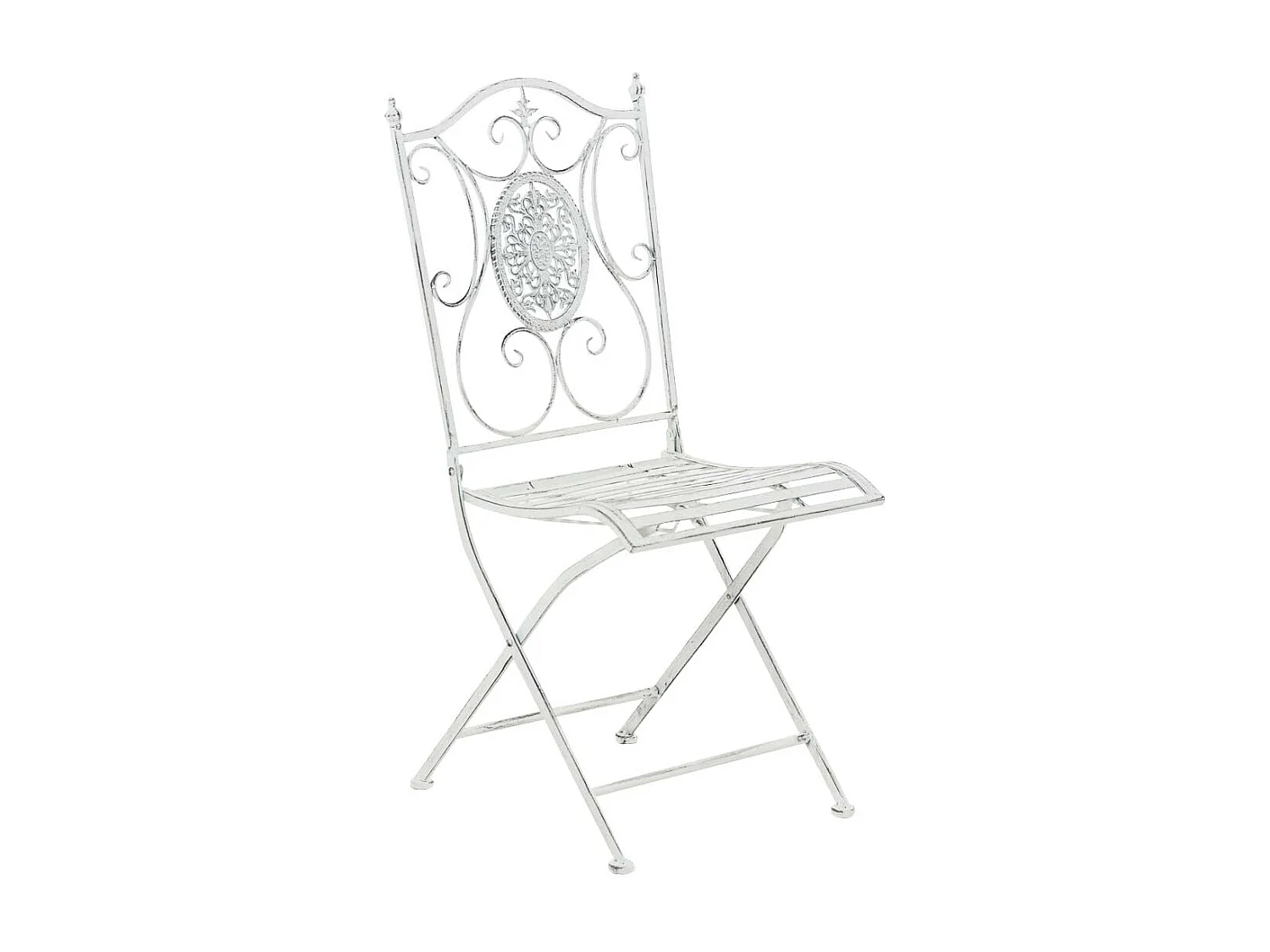 Chaise de jardin balcon métal blanche 42 x 49 x 91.5 cm 10_0003033