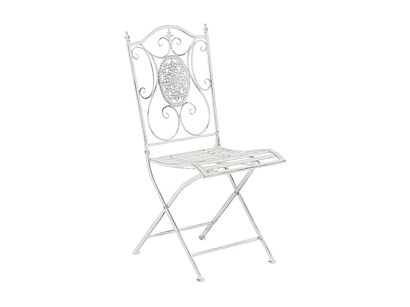 Chaise de jardin balcon métal blanche 42 x 49 x 91.5 cm 10_0003033