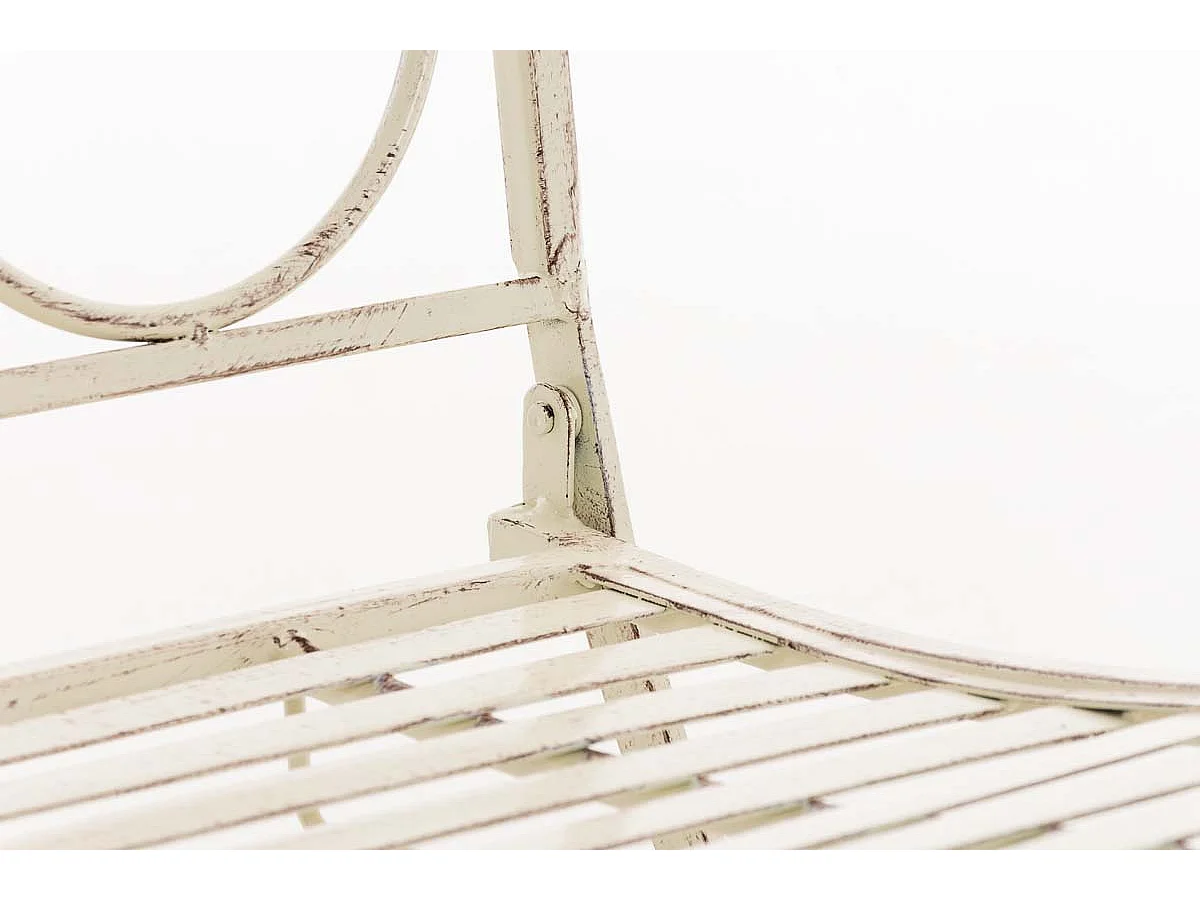 Chaise de jardin balcon métal crème 42 x 49 x 91.5 cm 10_0003034