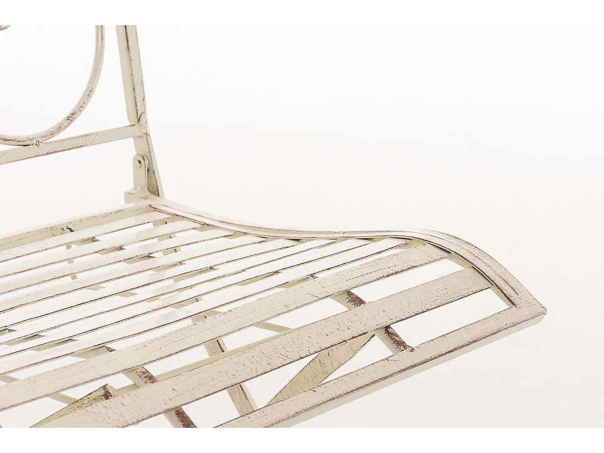 Chaise de jardin balcon métal crème 42 x 49 x 91.5 cm 10_0003034