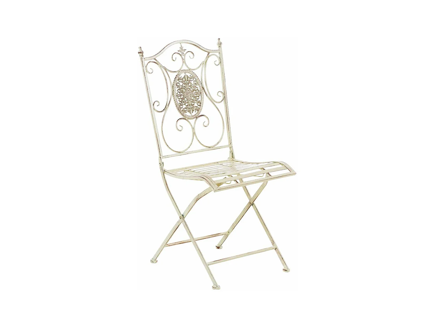 Chaise de jardin balcon métal crème 42 x 49 x 91.5 cm 10_0003034