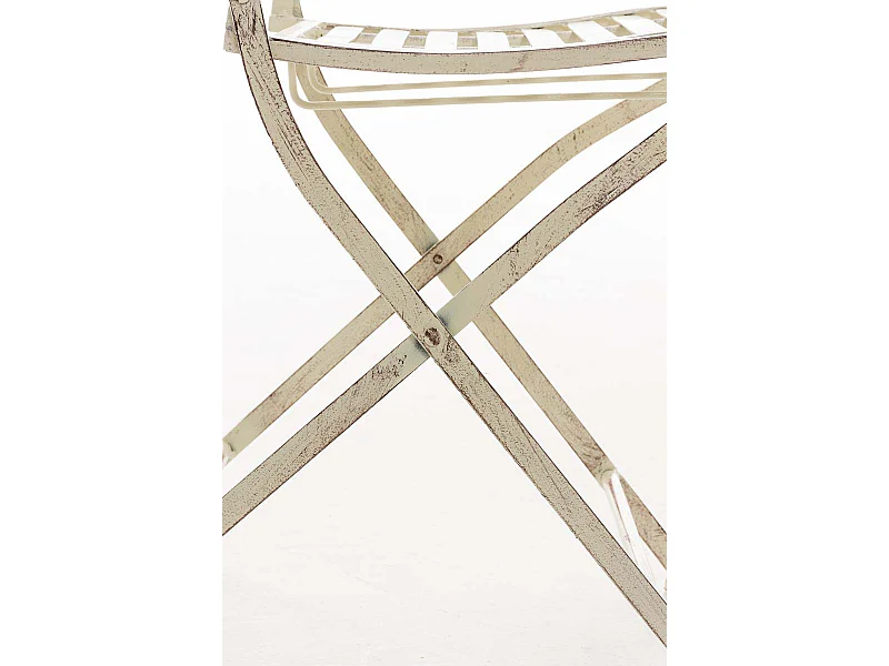 Chaise de jardin balcon métal crème 42 x 49 x 91.5 cm 10_0003034