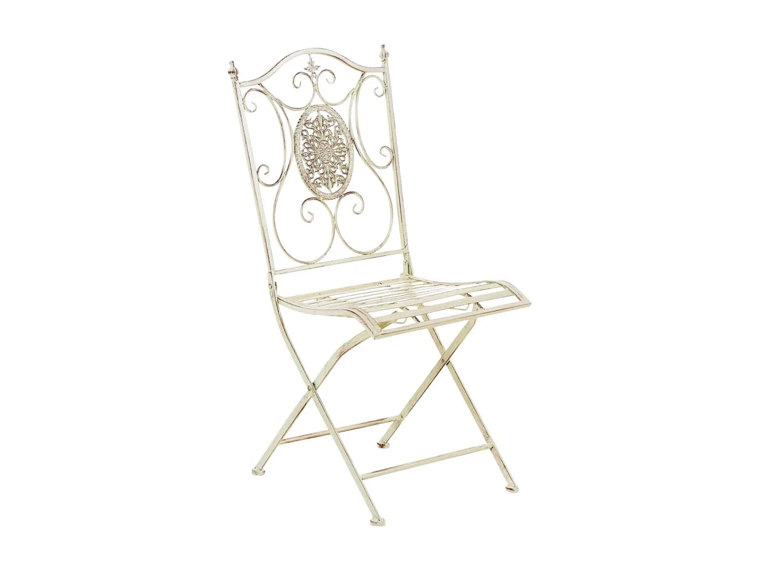 Lot de 2 chaises métal crème 42 x 49 x 91.5 cm 10_0002874